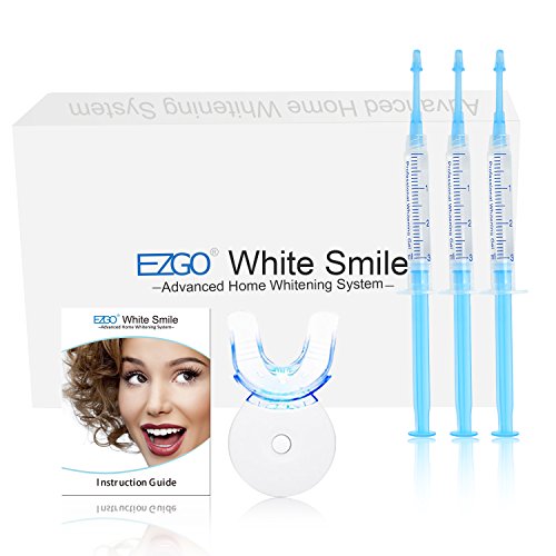 Белење на заби на Езго- Професионален комплет- 22% карбамид пероксид, чувствителна белење на забите, УВ LED светло, 3мл шприцови за белење на гелови, обвивка за белење