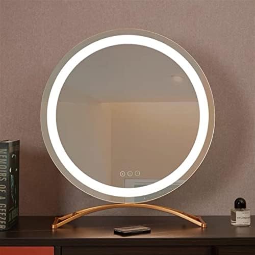 Огледало за шминка со светла осветлена козметичка суета огледало со LED светла за облекување на таблети за спални соби за најдобри подароци за