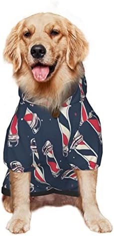 Големо кучиња за кучиња Гроздобер-Барбер-пол-облека за миленичиња џемпер со капа со мека мачка облека за мачки