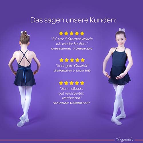 TanzMuster ® Девојки за балет за шифонско здолниште - Ема - со сатен опсег