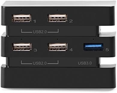 Mxzzand со голема брзина USB преносен експандер за раздвојување со 5 порти за адаптер за контролор за проширување на PS4