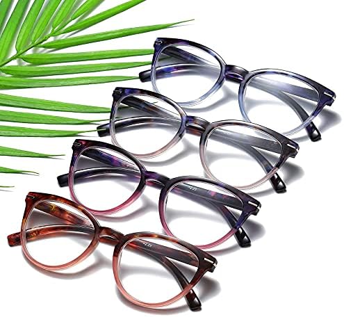 100 класични очила за читање 4 пакувања, читатели на кејти, пролетна шарка стилска лесна очила за очила четири бои за жени и мажи