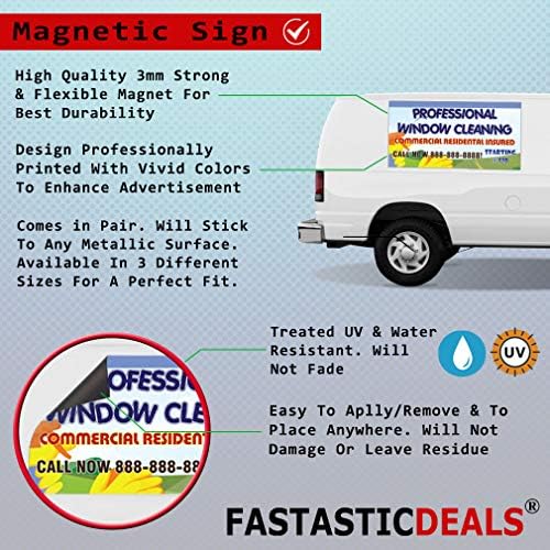 FastasticDeals изнајми ме промоција бизнис автомобил магнети магнетни знаци 18x12 инчи сет од 2