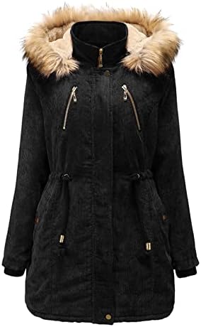 Задебелен палто на жените плус големина топла плишана цврста боја зимска руно наредена качулка снежна палто јакна со страничен џеб