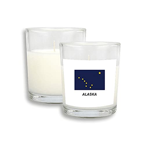 Американско државно знаме контура Алјаска бели свеќи стакло миризливи темјан восок
