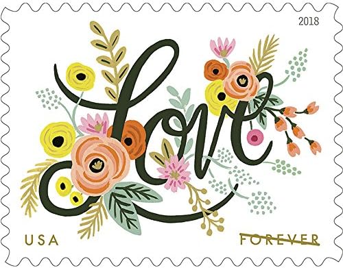 Loveубовта цвета лист од дваесет засекогаш поштенски марки Скот 5255