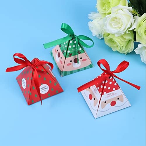 Keseoo 15pcs Божиќна тема бонбони кутии Декоративни торби за подароци Кенди третираат кутии за Божиќ декор