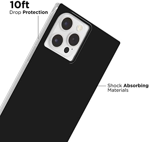 Случај-Колега - Блок-Квадратен Случај за iPhone 12 Pro Max-Тенок-Лесен-10 Нога Капка Заштита-Црна