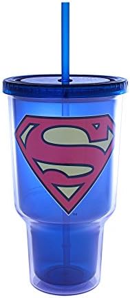 Сребрен Buffalo SP0217 DC Comics Superman Logo Plastic Jumbo Cood 32 Oz, повеќебојни