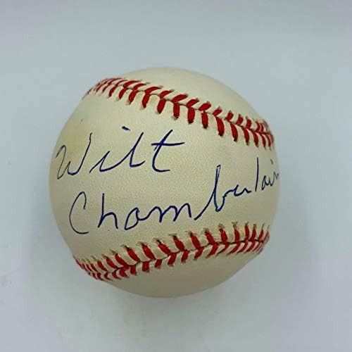 Прекрасен сингл на Вилт Чемберлен потпишан Бејзбол во Американската лига со JSA COA - НБА автограмирани разни предмети