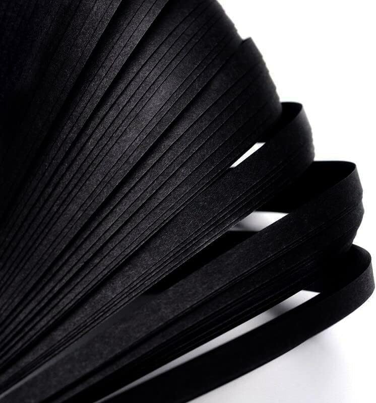 Ленти за тресење 5мм црна хартија Квилинг постави ленти цврста боја оригами хартија DIY рачни занаети за тресење ленти за хартија