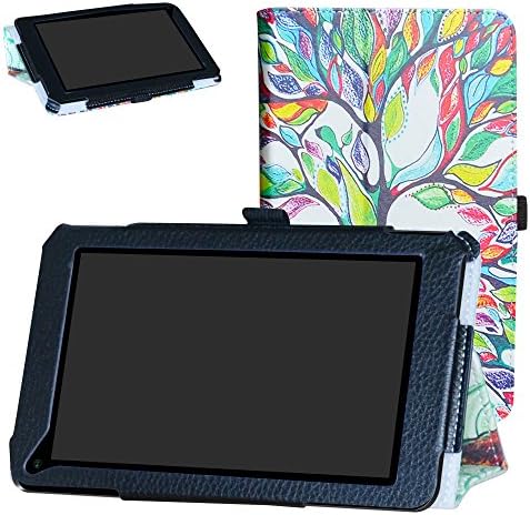 Case Smartab 7 HD таблета, мама уста, кожено фолио со 2-склопување на штанд за модел ST7150 SmartAB 7.0 HD Android таблета, loveубовно