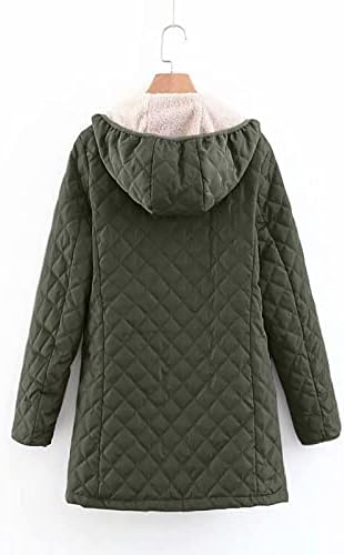 Женски зимски палто предниот худ топла обична јакна од бомбардер Раглан со џебови со палто за надворешни работи со долги палта
