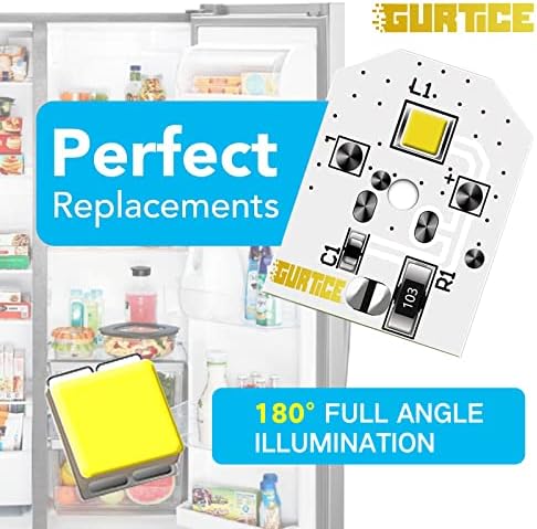 Gurtice NEW UPGRADED 2 PACK WR55X11132 WR55X25754 LED светло за GE Friergerator Заменете го WR55X30602 WR55X26486 PS4704284 3033142 EAP12172918