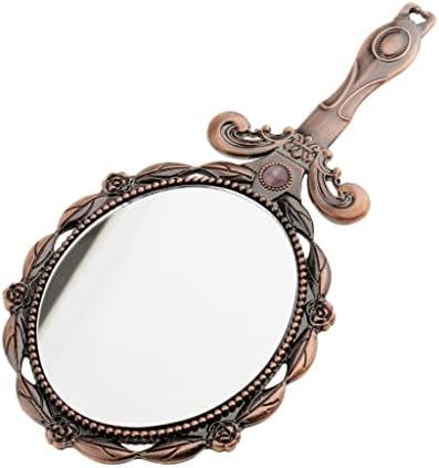 Eyhlkm гроздобер антички стил рака држена козметичка склоп на компактен џеб шминка огледало