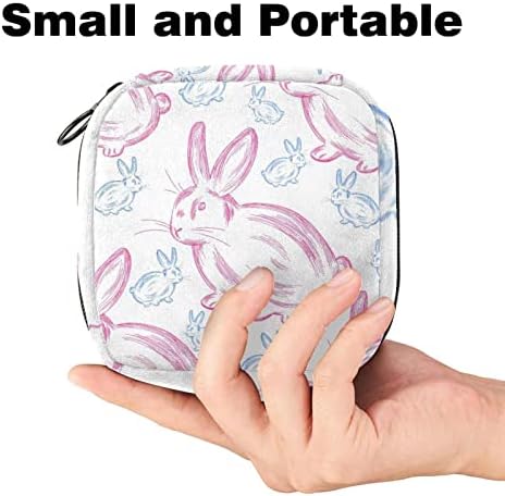 Корпи за зајаци од розова линија за санитарни салфетки, држач за торбичка за торбичка за менструална чаша за жени тинејџерки, мини
