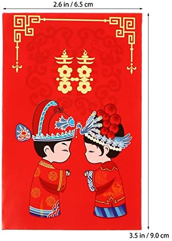 АВОФАН Невестата Подароци Кинески Црвен Џеб пари 80 парчиња Кинески Свадбени Црвени Пликови Среќни Пари Пликови Подарок Готовински