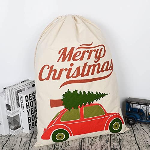 Божиќна торба на Јиису, Санта вреќа подарок преголем со подарок за забава за декорација GK4