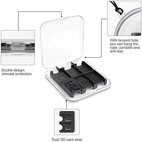 Кутија за складирање на картички за палење на череп за череп, кутија за организатор на тешки заштитни организатори за Nintendo Switch