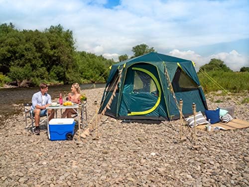 Колман шатор Октагон, 6 маж Фестивал на купола, шатор за кампување од 6 лица со 360 ° панорамски поглед, стабилна конструкција на