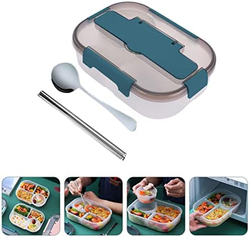 Кутии за ручек за деца Upkoch 1set мулти-бенто контејнер за ручек за да подготват вилушка за вилушка за вилушка и контејнери за складирање цврсто преносни деца протекув?