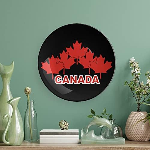 Seaple лист Канада смешна коска Кина Декоративна чинија тркалезни керамички плочи занает со приказ за домашна канцеларија wallид