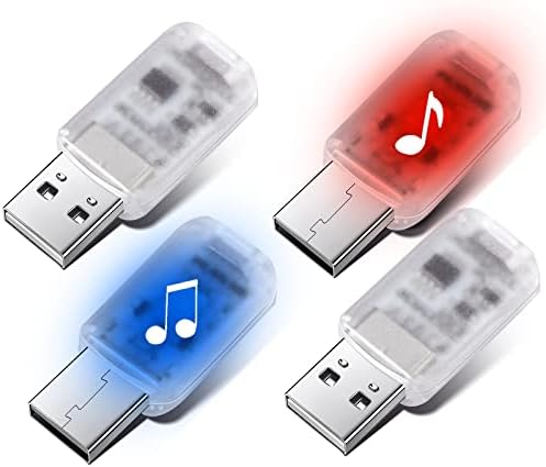4 парчиња мини USB LED светло, RGB автомобил LED внатрешно осветлување паметно USB LED атмосфера светло лаптоп тастатура светлина за