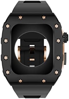 Комплет За Модификација НА Ременот ТРДИБСК за Apple Watch 8 7 45mm Метална Кутија Од Нерѓосувачки Челик за Iwatch Серија 6 SE 5 4 44mm Мека Гумена
