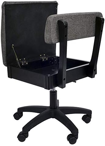 Arrow H8123 Прилагодлива висина Хидраулична шиење и занаетчиски стол со складирање под седиште и цврста ткаенина, дама сива ткаенина