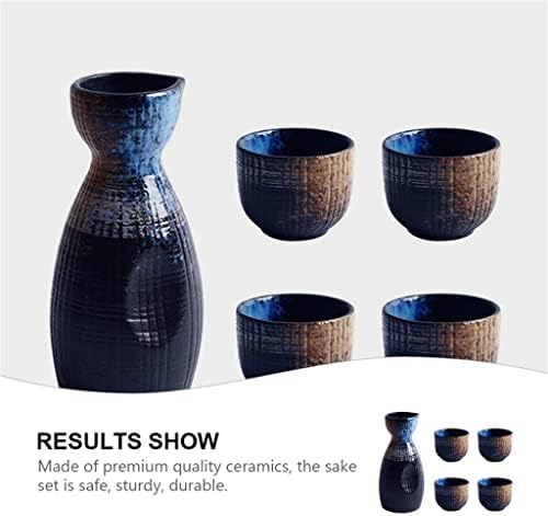 KLHHG 1 сет Исклучителна јапонска стил Керамика Саке за сад Ретро Саке поставете јапонски ретро керамички чаши и сет на тенџере