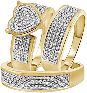 2023 Нови дами пенливи дијаманти целосен дијамантски двоен дијамантски сет прстен ветувач сет цирконија прстен за прстен за прстен со прстени