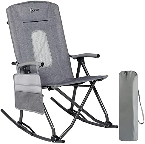 Портал преголем квад преклопување кампување стол за лулање со голема грбна торба за потпирачи за рака, вклучена, поддршка 300 фунти