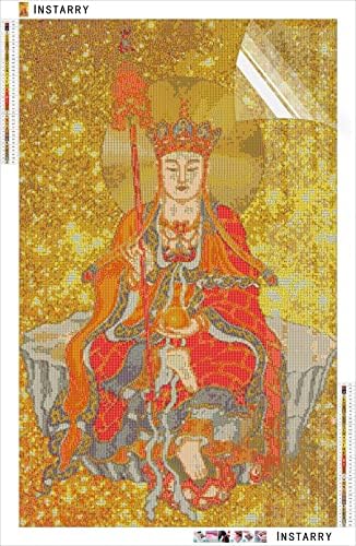 Интар 5д Дијамантски комплети за сликање со голема големина будистички кситигарба бодисатва крст бод мозаик wallидни украси за дневна