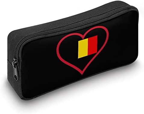 Ја сакам Белгија Црвено срце печатено молив со молив, држач за пенкало, торбичка за канцелариски кутии за складирање на организаторска торба