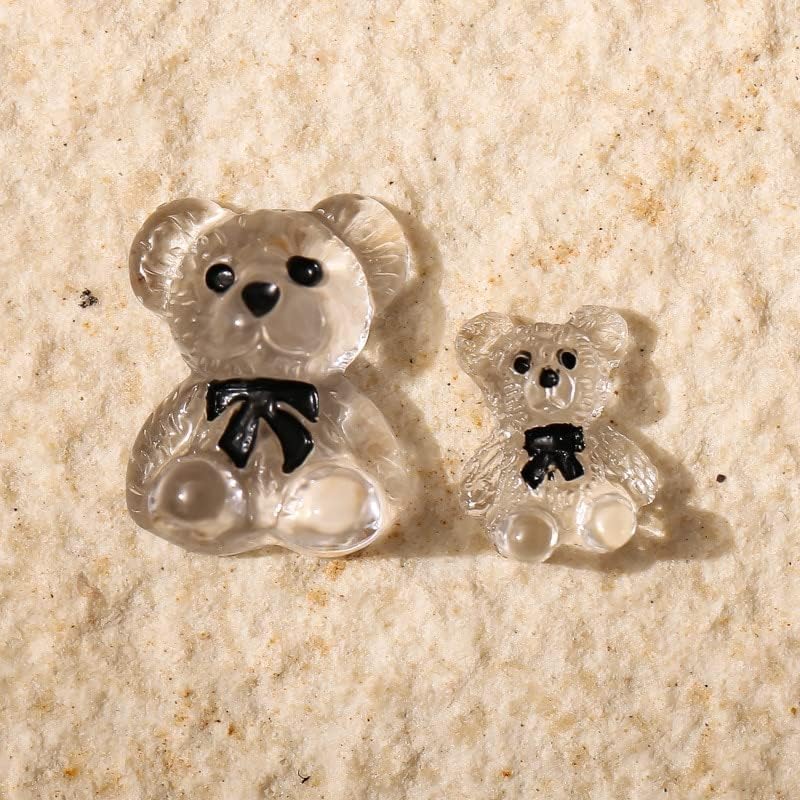 10 парчиња/лот 3Д каваи мечка за нокти уметнички шарми јасни смола мечки мечки дизајн украси за нокти додатоци за материјали за маникир
