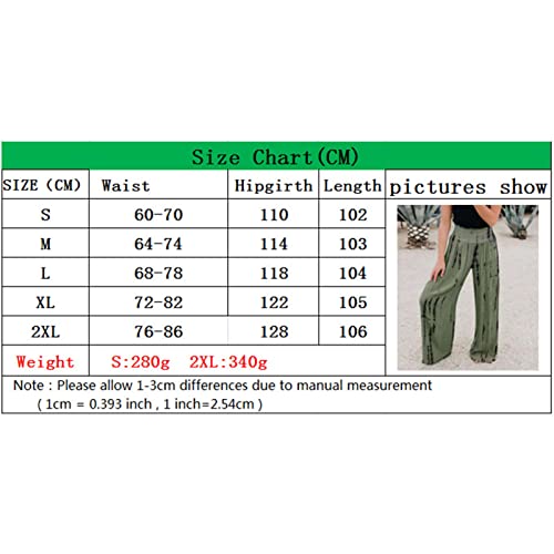 Мајифу-ЏЕЈ Жени Обични Панталони За Ѕвонче За Печатење Лесни Еластични Панталони Со Разгорени Панталони Со Висок Струк Лабави Широки