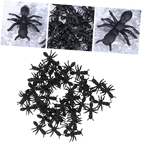 100 парчиња симулирани мравки црни украси Ноќта на вештерките Тркачки реквизити лажни мравки играчки мравки играчки пластични лажни мравки симулации