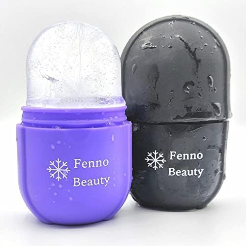 Fenno Beauty 2 пакет мраз ролери за лице и очи за олеснување на подпухналост, мраз на ролери за нега на кожата, очен мраз пакет, црна и виолетова,