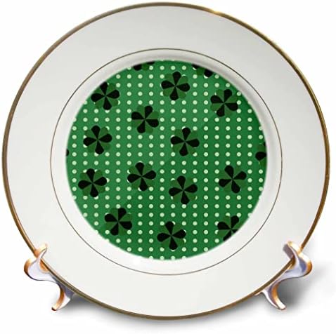 3дроза Современи Зелени И Црни Цветови На Позадина Со Точки-Плочи
