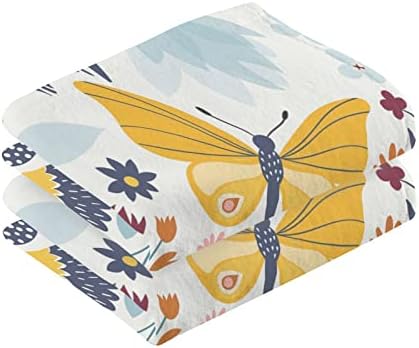 МАОБЛИР 2 Спакувајте Жолта Пеперутка И Крпи За Растенија Чист Памук Мека Крпа За Прсти Абсорбента За Дишење &засилувач; Удобна Крпа