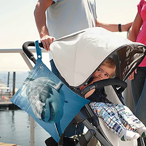 висесани 3Д Ајкула 2 парчиња Влажна Торба Со Џебови Со Патент Што Може Да Се Перат Пространа Торба За Пелени За Повеќекратна Употреба За