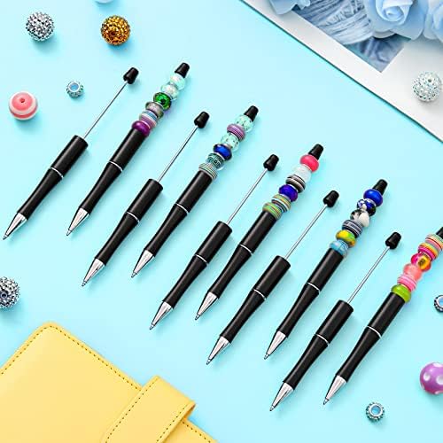 10 парчиња пластична монистрална пенкало со монистра, асортиман на пенкало за пенкало за пенкало за мастило со дополнителни рефитации