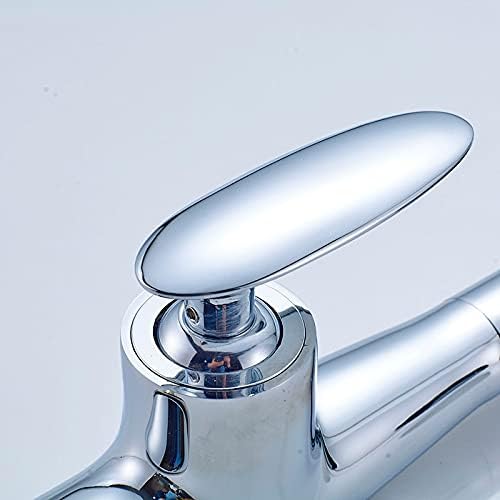 Кујнски чешми Елегантна тапа за бања топла и ладна вода миксер од миксер од чешма хромирана финиш од месинг вода кран сребро сребро