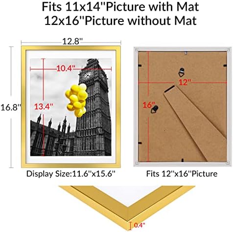 BSRHome 12x16 сет на рамки за слики од 6, приказ на слики 11x14 со МАТ или 12x16 без мат, рамки за фотографии со wallидови, полиран