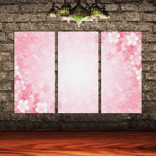 Wallидна уметност за дневна соба, цреша јапонска сакура цреша цвета розови цвеќиња образец рамки за декоративно масло за сликање сет декоративни