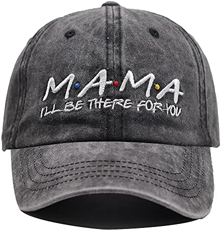 Мама бејзбол капа за жени, прилагодлив гроздобер измиен памук смешни капи за подароци за подароци