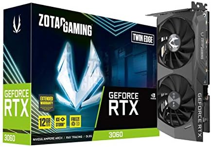 Zotac Gaming GeForce RTX 3060 Twin Edge 12 GB GDDR6 192-битен 15 Gbps PCIE 4.0 Gaming Graphics Card, Icestorm 2.0 Ладење, Активна