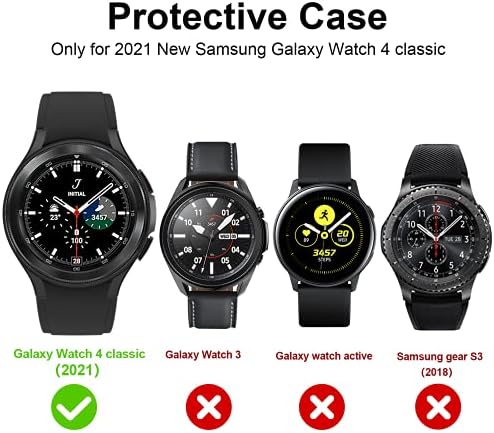 Хаојаво [6+6] Пакет За Samsung Galaxy Watch 4 Класичен Случај 42mm Со Заштитник На Екранот, Мека Tpu Покритие Заштитен Браник Школка + Калено