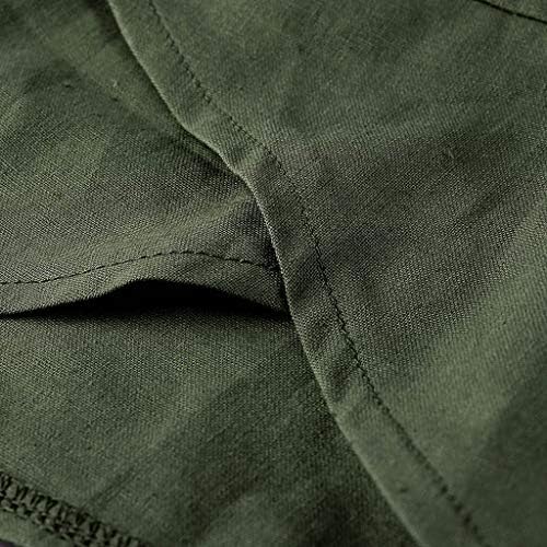 Uerенски женски истегнат широки нозе палацо салон панталони памучни постелнина еластична половината јога панталони лабави вклопени